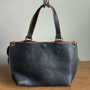 Black Faux Leather Handbag Crossbody